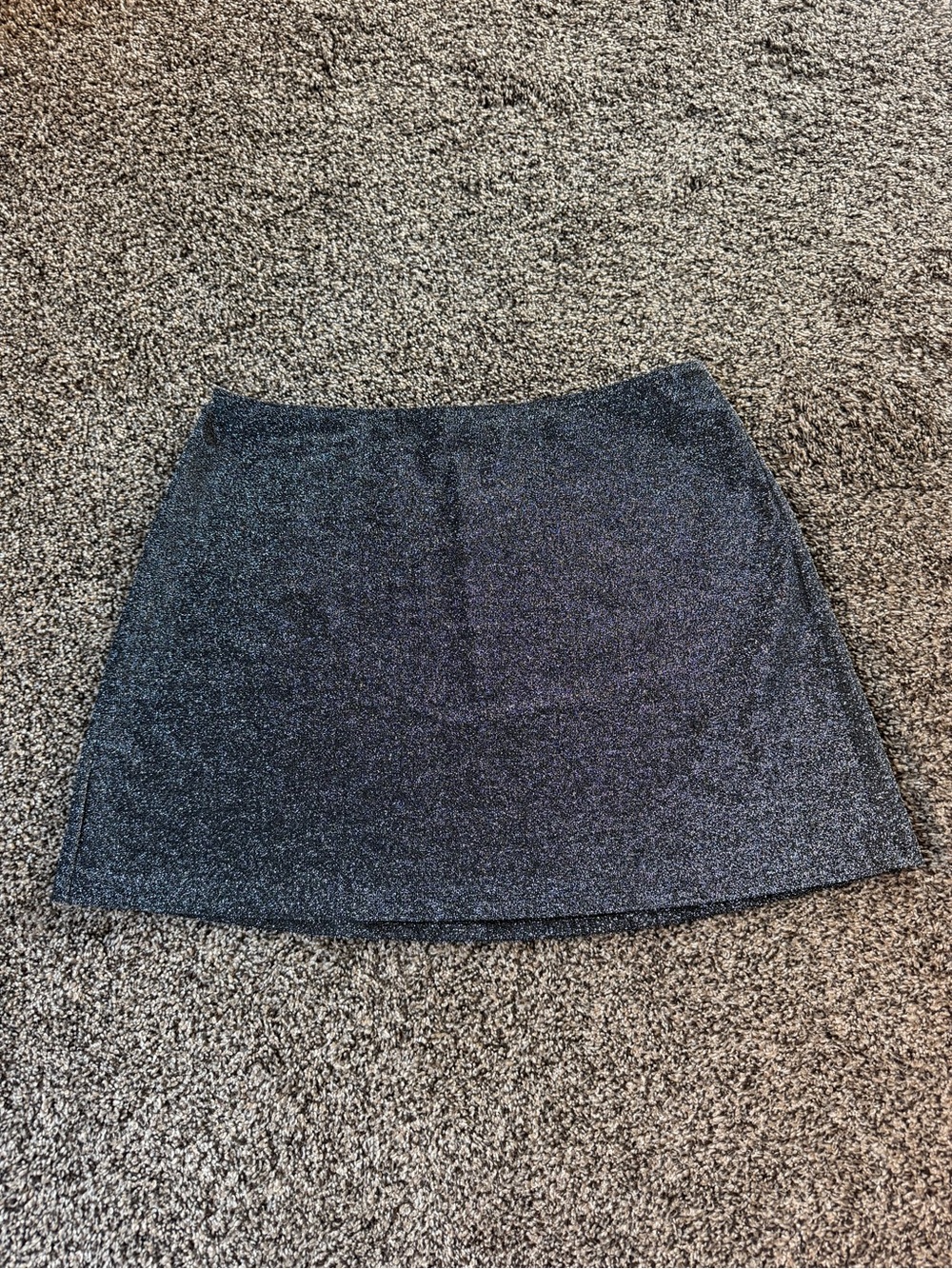 PINK Victoria's Secret Metallic Black Mini Skirt